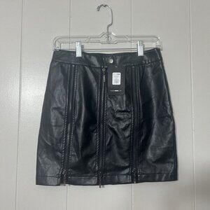 Fashion Nova Faux Leather Skirt Color Black Size M NWT